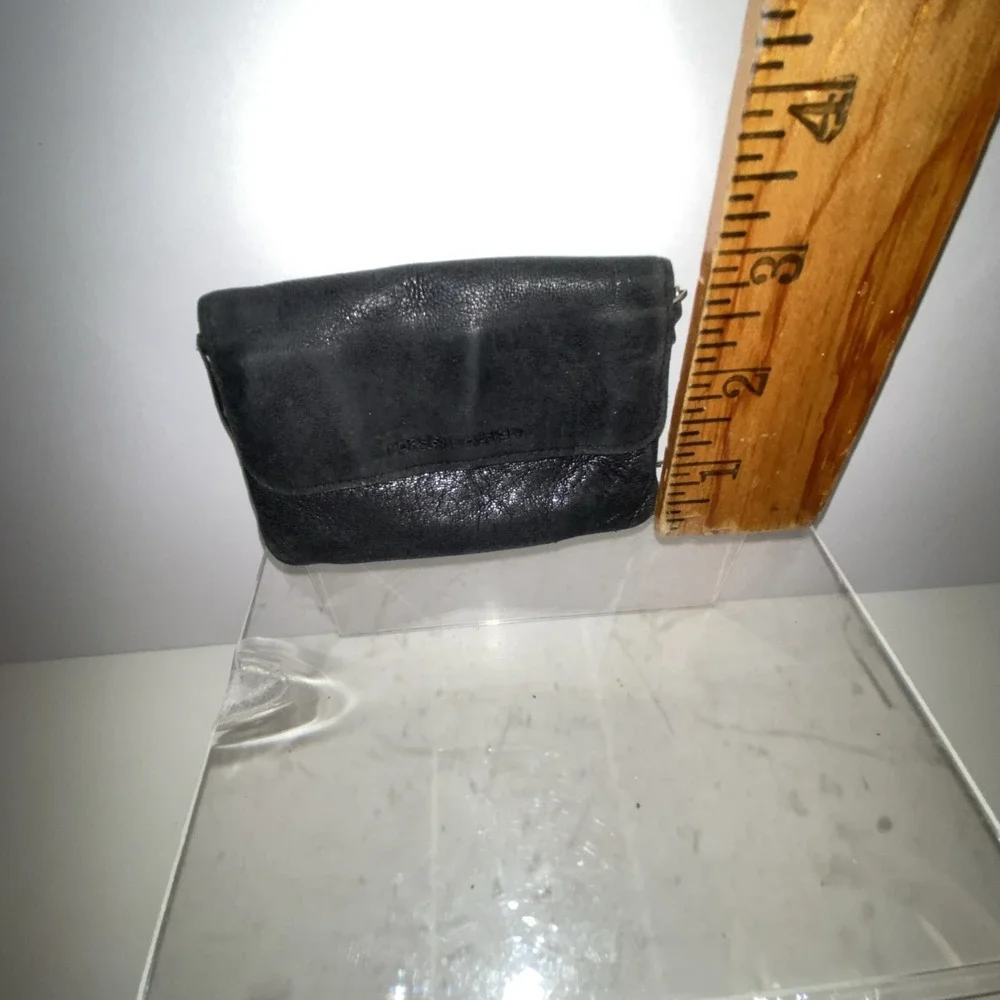 Pre-owned Genuine Porsche Premium Leather ID Card Cash Coin Pouch Purse Wallet